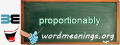 WordMeaning blackboard for proportionably